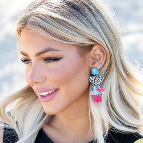 Plunder Colorful Acrylic Geometric Earrings - Picture 1 of 2